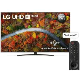 سلسلة تلفزيون LG UHD 4K‏ 65 بوصة UP81، بتصميم شاشة السينما الرائع بدقة 4K, ذكاء اصطناعي, 65UP8150PVB