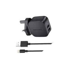 راف باور , شاحن كومبو بمنفذي USB لون أسود