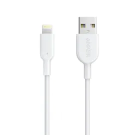 سلك شاحن انكر باورلاين الاصدار الثاني من USB الى ايفون بطول 90 سم ابيض