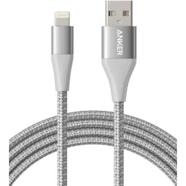 سلك شاحن انكر باورلاين بلس الاصدار الثاني من USB الى ايفون بطول 90 سم فضي