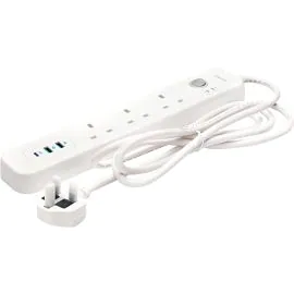 انكر باور توصيلة بـ 3 مخارج كهرباء ومخرجين USB ومخرج PD وبقوة 30 واط - ابيض