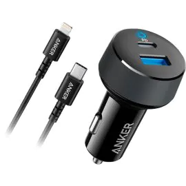 شاحن انكر ,بور درايف, تقنيه  Anker PowerDrive PD 2 30W , مع 3 أقدام من البرق إلى درجة C | أسود