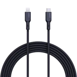 سلك شاحن أوكي, نايلون MFI, USB-C إلى Lightning,بطول 1.8 متر NCL2,أسود