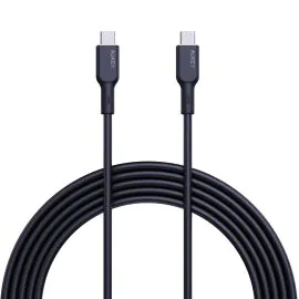 كابل أوكي 100 وات PD سيليكون من USB-C إلى USB-C طوله 1 متر SCC101 أسود