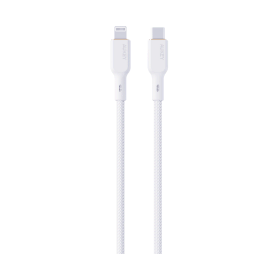 سلك شاحن أوكي, نايلون MFI, USB-C إلى Lightning,بطول 1متر NCL1 ,أبيض