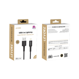 كابل ليفور USBA إلى Lightning معتمد من MFI 1.0 متر ، LCS111-BK
