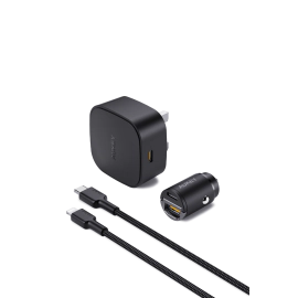 أوكي , سلك شاحن 20 واط +MFI C -Lightning 1.2M , شاحن سيارة 30 واط, أسود