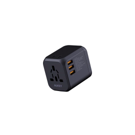 محول سفر أوكي , يونيون وان , 30 واط , PD من النوع C PD + 3 USB,أسود