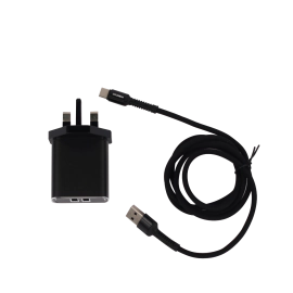 ريتشي , شاحن حائط , USB and Type-C ,أسود