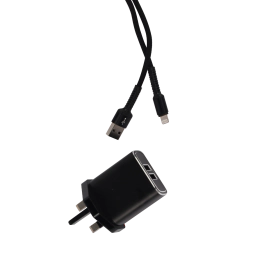 شاحن ريتشي جداري، KIT type- USB , لايتنج أسود 