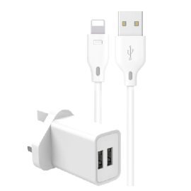 سلك شاحن ريتشي محول2USB,ب منفذUSB منفذ صغير أبيض